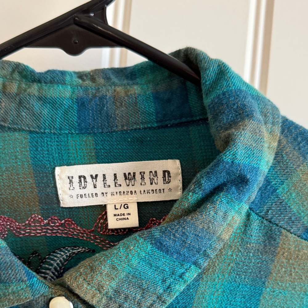 Idyllwind Teal and Olive Checkered Flannel